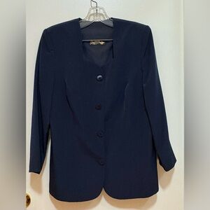 Shahani Women's Navy Blazer and Skirt Set - Size 14